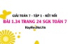 Bài 1.34 SGK Toán 7 tập 1 Kết nối tri thức